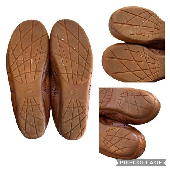 Abeo Tamra Women's Size 7N Leather Ballet Flats Tan Laser Cut Arch Support Comfy - Picture 7 of 7